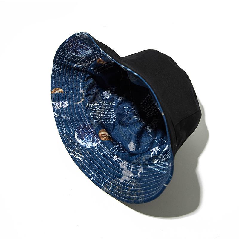 

Панама мужская двусторонняя с граффити, весенне-летняя, от солнца, универсальная, для студентов, женская, шляпа-горшок, для модных людей M（56-58cm）