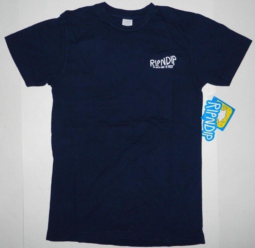 RIPNDIP The Great Wave Of Nerm Marineblaue Katze T-Shirt Neu