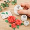 4Pcs Flower Silicone Mold, DIY Rose Candle Soap Making Mold, Flexible Epoxy Resin Mold for Chocolate, Baking Craft Gift