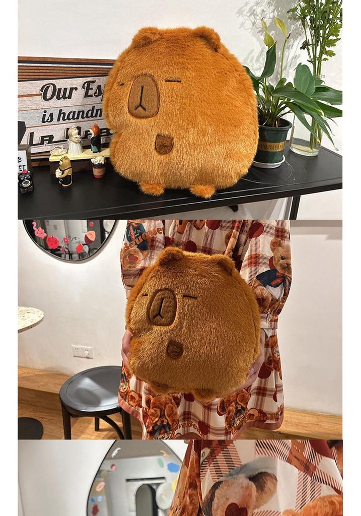 Capybara and Panda Hugging Plush Pillow Doll - Cute Cartoon Cushion Toy