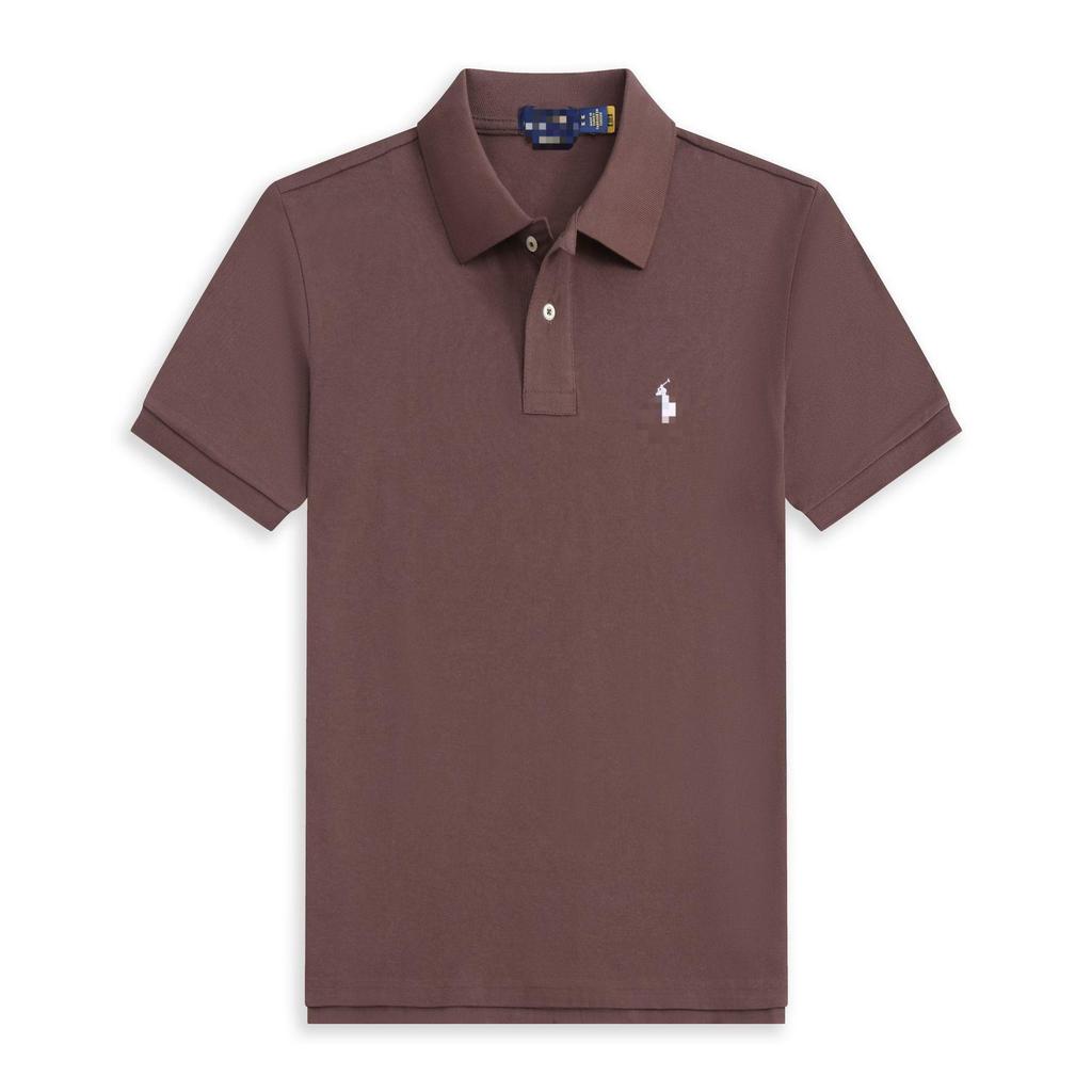 Polo a maniche corte da uomo con logo cavallo ricamato T-shirt casual