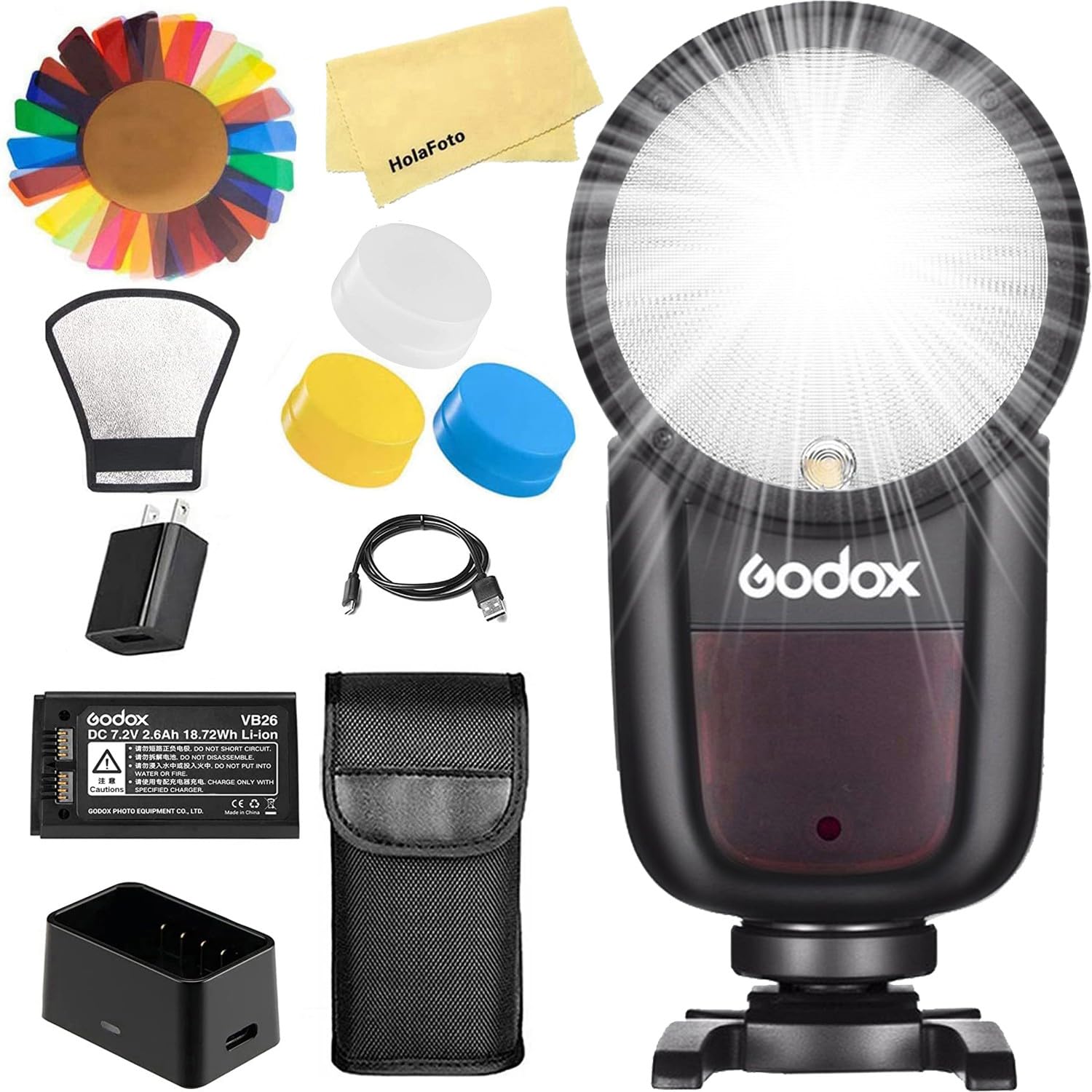 

Авторизованная вспышка Godox с круглой головкой для камеры 76Ws TTL1 8000 480 Полная мощность Время перезарядки Японское руководство по эксплуатации [Godox Agent] V1-S Sony, 2.4G /