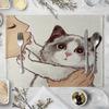 40x30cm Linen Cat Print Table Mat Cute Cat Cartoon Animal Pattern Placemats For Children Kids Kitchen Dining Place Mats Pads