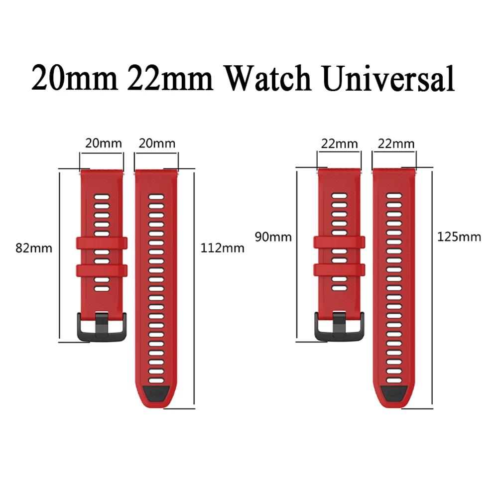 20mm 22mm Silicone Sports Strap for Garmin Forerunner 570/165/255/265 Watch Band Vivoactive 6/5/3/Venu 3 2 SQ Wristband Bracelet