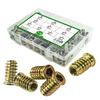 130Pcs Iron Color Zinc Countersunk Head with Insert Inner Hexagon Inner and Outer Teeth Nut Set Cabinet Link Embedded Nut Set