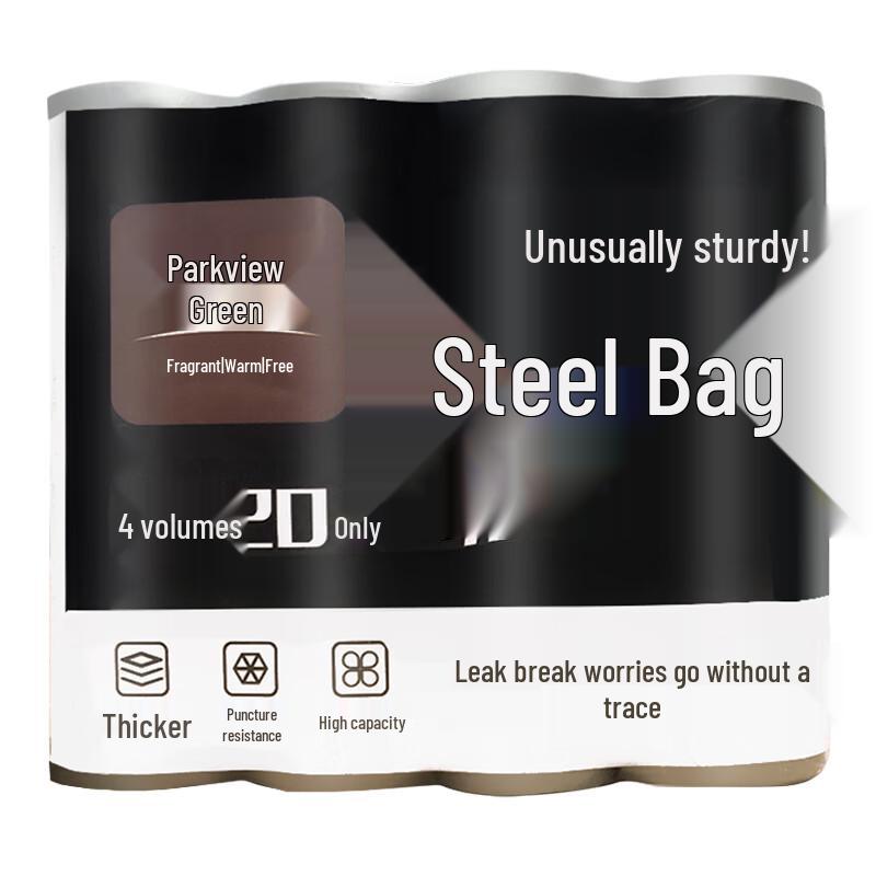 Fang Cao Di Thick Silver Flat Top Garbage Bags, 45x50cm, 480 Count