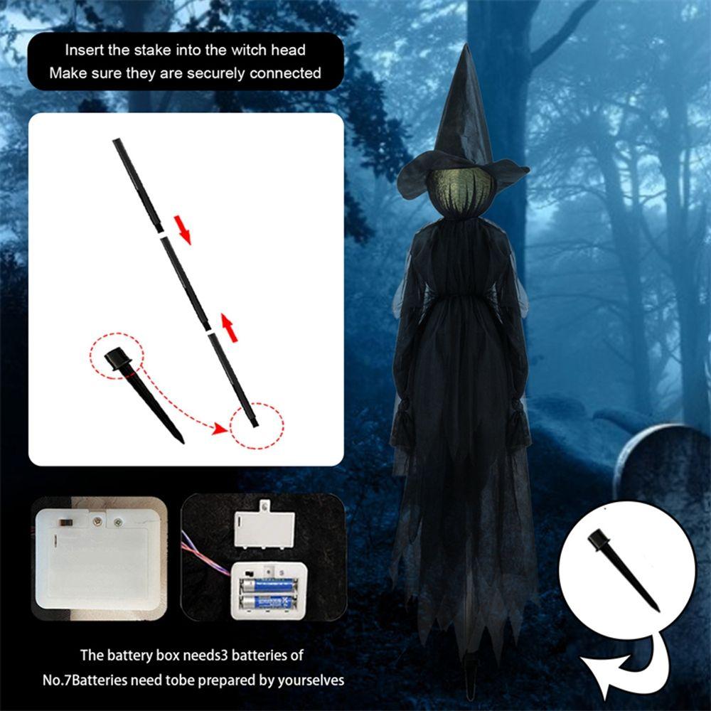 Sensor Holding Hands Light-Up Witches Halloween Decorations Screaming Witches Halloween Prop