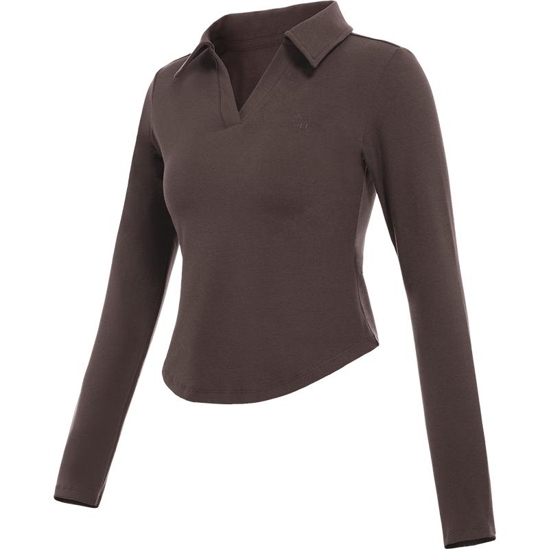 CAMEL Women s Slim Fit V-Neck Long Sleeve Knit Top S