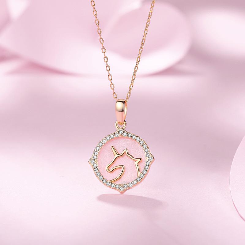 

Танциз S925 стерлингового серебра Роскошное индивидуальное ожерелье с подвеской женское классическое ожерелье прилива розового золота