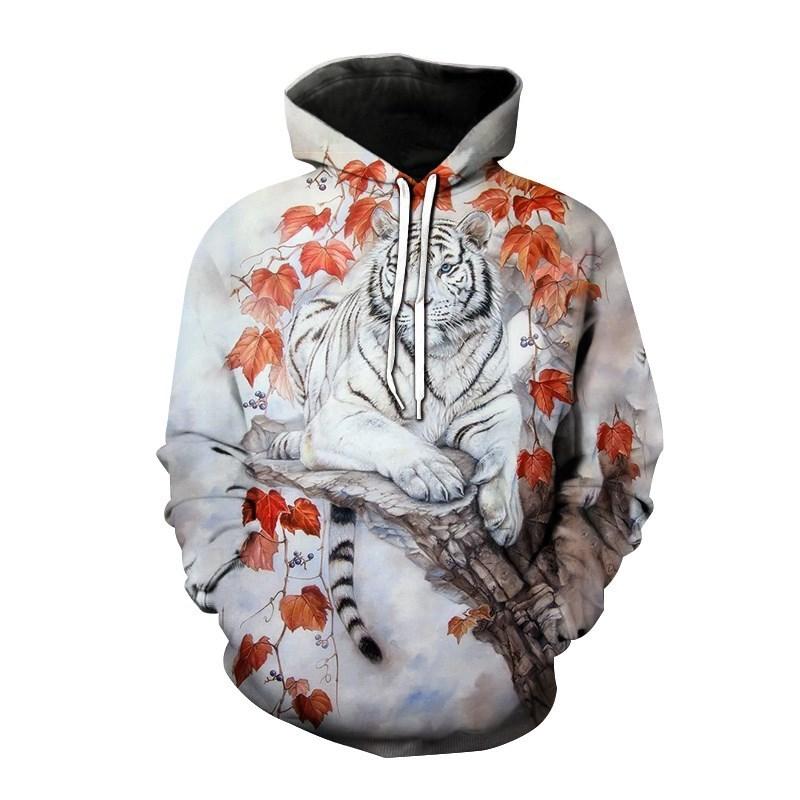 Autumn New Men's Animal Tiger Sweatshirts 3D Printed animal Hoodies Sports hoodie loose long sleeve pockets Fashion Hoodie