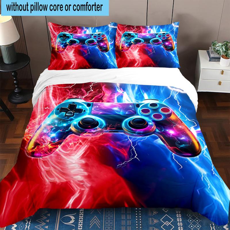 Galactic Gaming Game Controller 3pcs Bedding,Including 1pc Duvet Cover And 2pcs Pillowcases Perfect for Christmas,Ideal for Bedroom, Dormitory