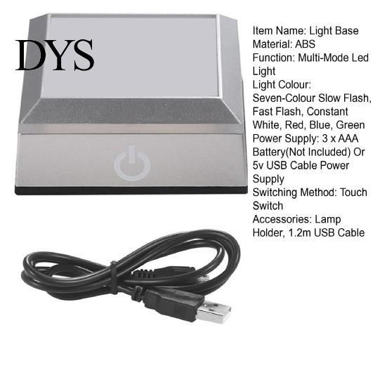 Lamp Base 1 Set Light 6 Lights Modes Touch Switch Simple Operation Table Crystal Ball Display with Concave Surface Home Decor Crafts Show Stand