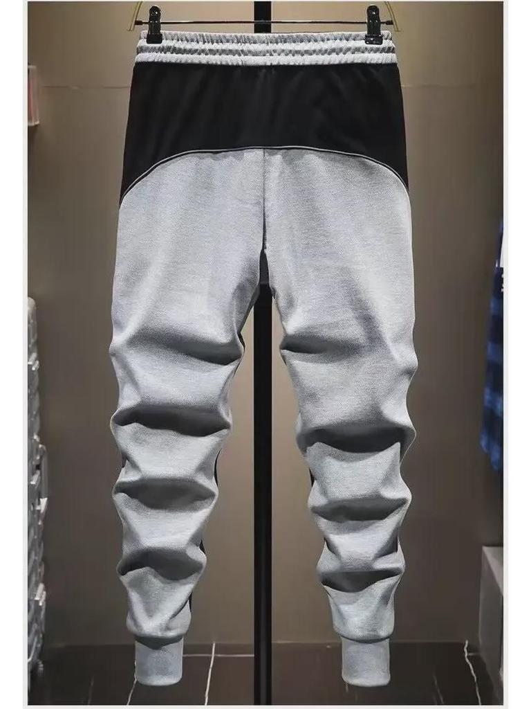 Men's Large Korean-Style Trendy Loose Sweatpants with Cuffed Stitching