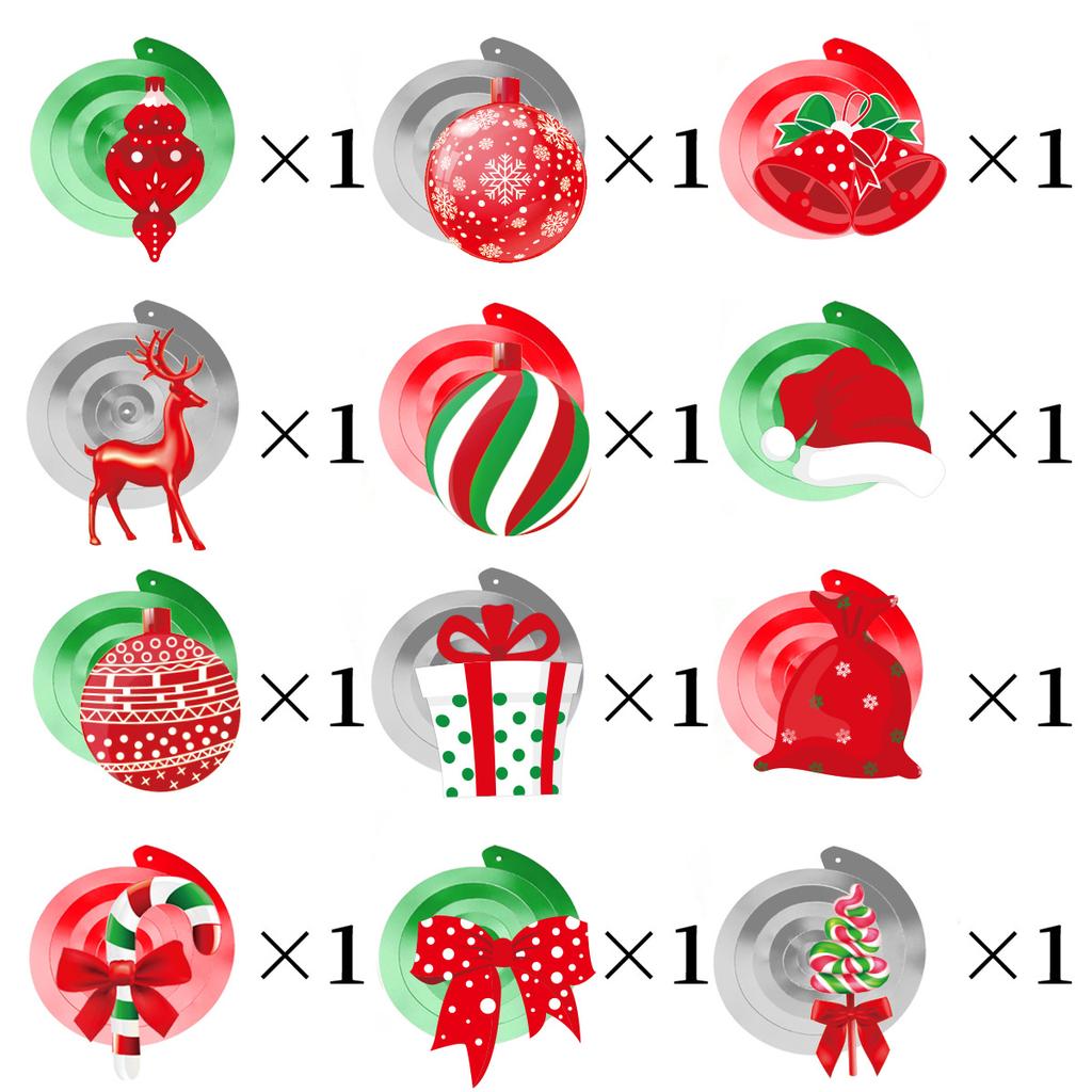 12-Piece Christmas School Classroom Decoration Lollipop Snowflake Gift Bag Spiral Pendant Pendant Custom