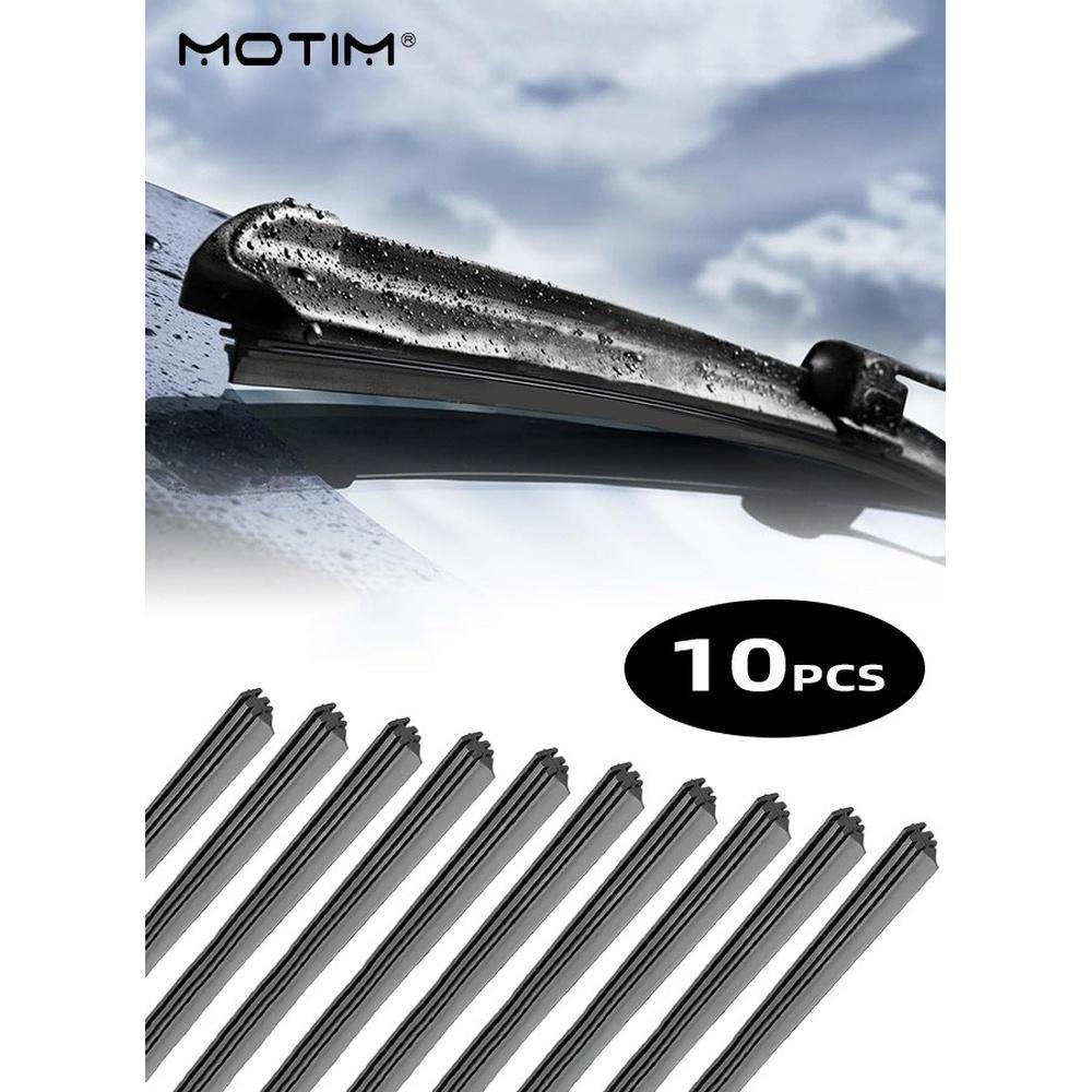 10pcs Car Wiper Blade Replacement Strip DIY Adjustable Boneless Windscreen Blade Refills Rubber Frameless Windshield Wiper Strip for Most Cars Trucks