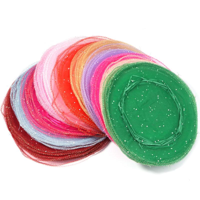 100 Pezzi 26cm Regali Sacchetto Rotondo in Organza Elemento in Garza Sacchetto Coulissato Sacchetti per Gioielli Bomboniere Matrimonio e Sacchetti per Festa di Matrimonio