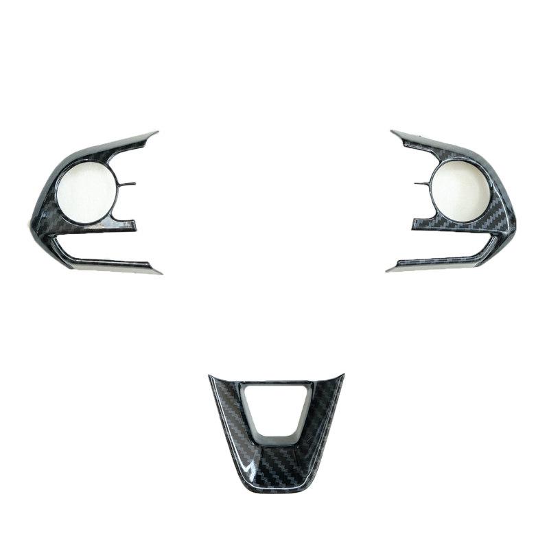 ABS Carbon Fiber Car Steering Wheel Button Panel Trims Cover For Toyota Corolla E210    2022 Accessories