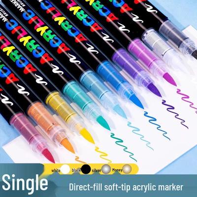 Guangna Acryl Marker mit weicher Spitze: Wasserdicht, Bügelfrei, Geeignet für Studenten und Künstler