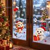 Creative Christmas Gift for Kids Cute Cat Static Glass Sticker, Waterproof PVC Window Decal Holiday Decoration, Home Decor Ornaments Removable