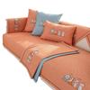 Cotton Linen Sofa Mat Universal Year-round Anti Slip Wear-resistant Settee Towel Cartoon Cat Paw Print Sofa Cover Pillowcase