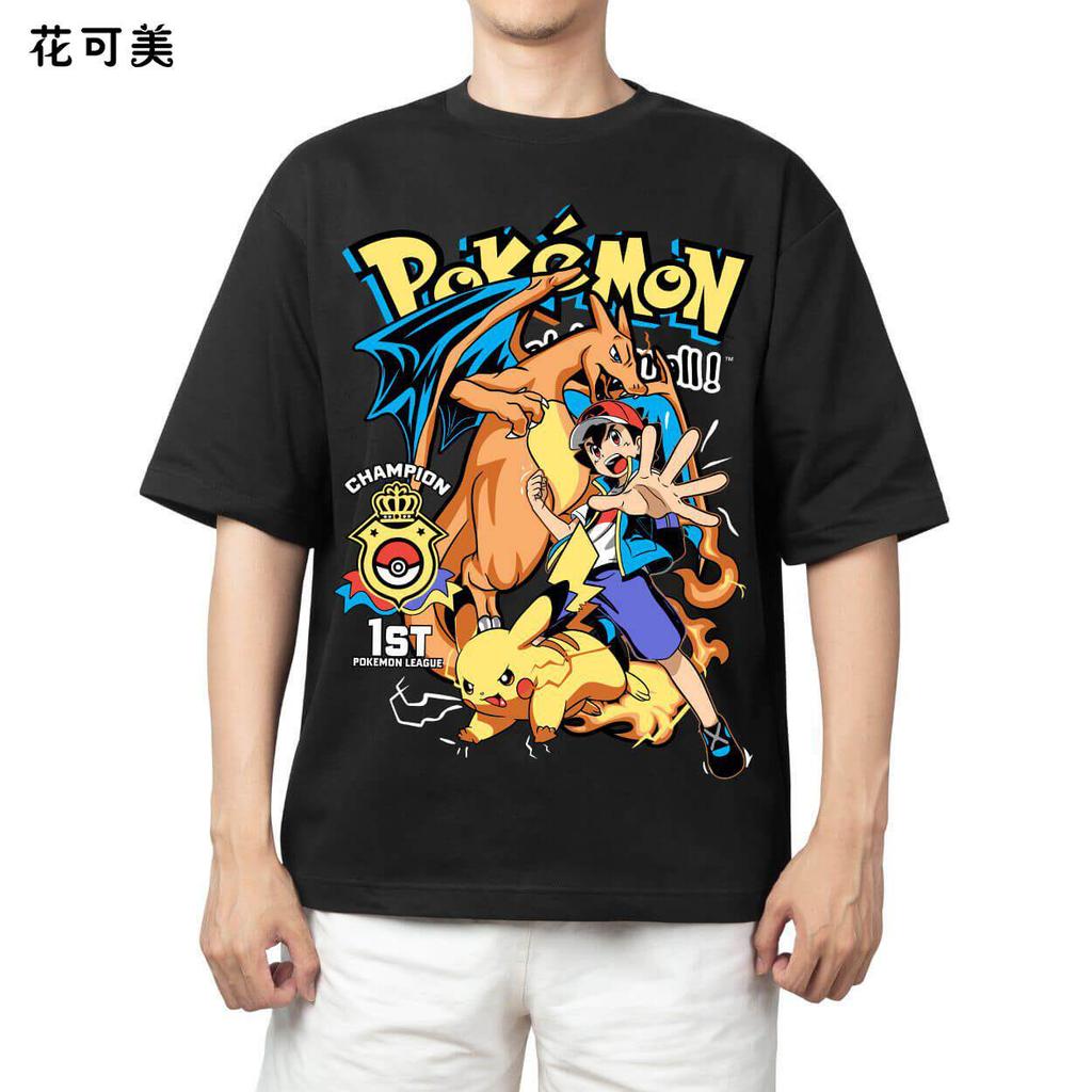 2026 Pokemon Tshirt for Children Pikachu Gengar Mew Shortsleeved Shirt for Boys Pokemon