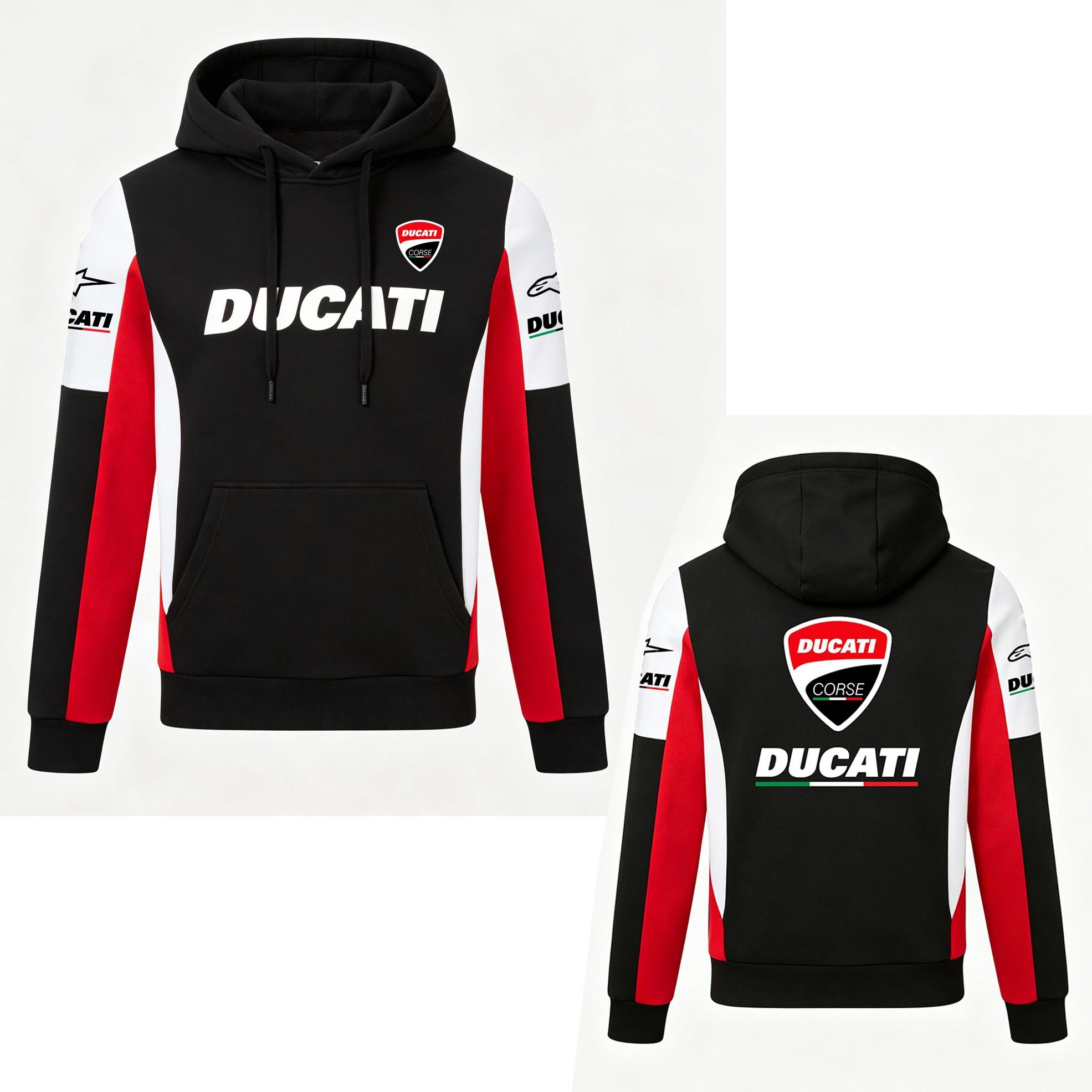 Ducati Heren  Corse MotoGP Racing Hoodie Print Pullover Sweatshirt Casual Motorfiets Sport Hooded Top 3XL