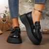 Spring And Autumn Shallow Mouth Solid Color High Heels Thick Soled Shoes Fashionable New Comfortable Casual Women'S Shoes