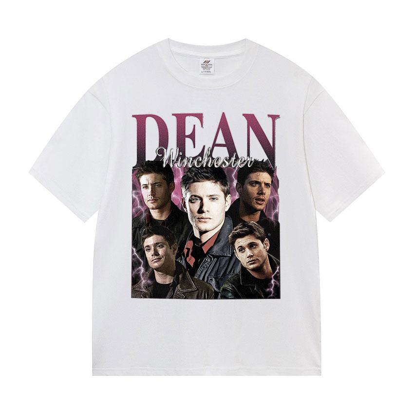 Vintage Dean Winchester Actor Graphic T Shirt Unisexs Fashion High Quality Clothing Tshirts Unisex 100 Cotton Oversized TShirt