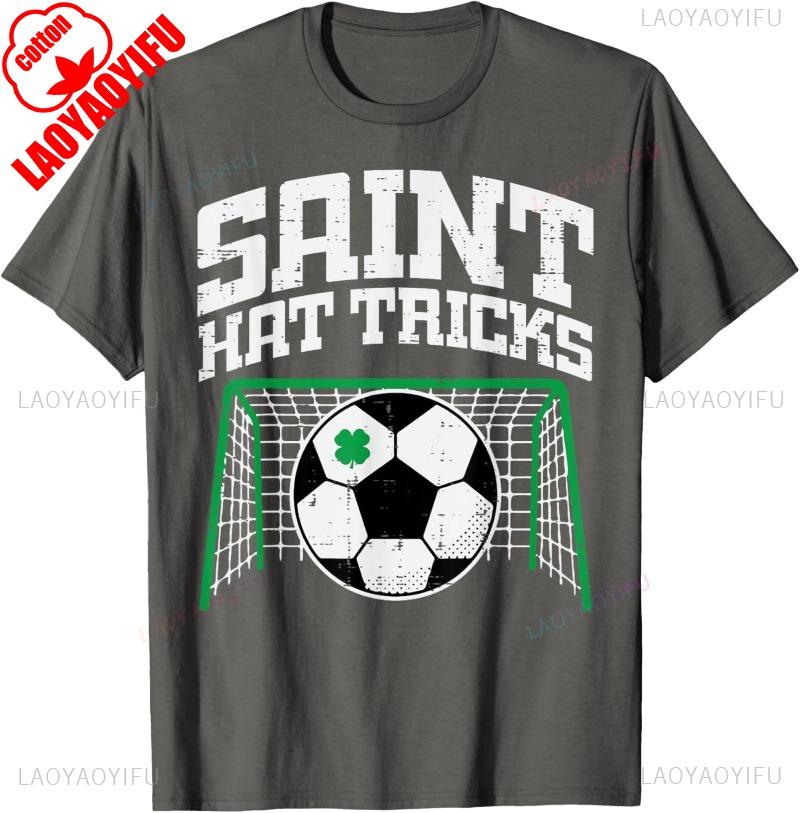 St Patricks Day Man T Shirt Soccer Saint Hat Tricks Pattys Men Boys Kids TShirt Trendy Cotton Outdoor Tops Summer Shortsleev