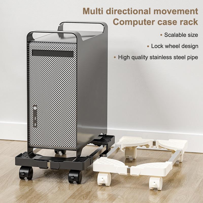 Under Desk Holder Adjustable Mobile Cpu Stand Ventilated Computer Tower Stand Pc Tower Stand