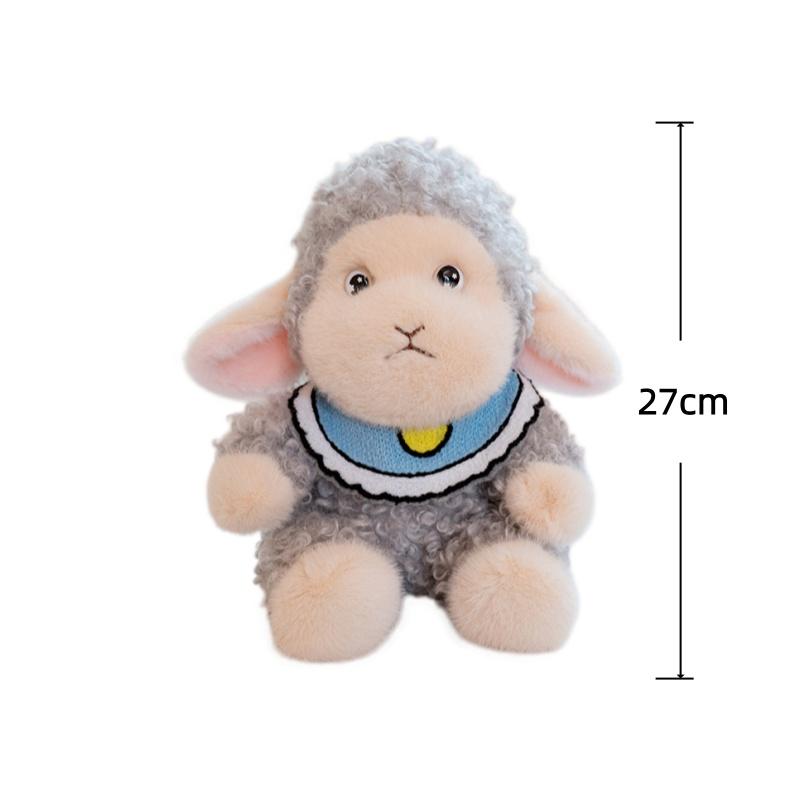 Cute Sheep Plush Toys 17/27Cm Lamb Stuffed Doll Kawaii Room Decor Toys Keychain Backpack Pendant Car Key Holder Birthday Gifts