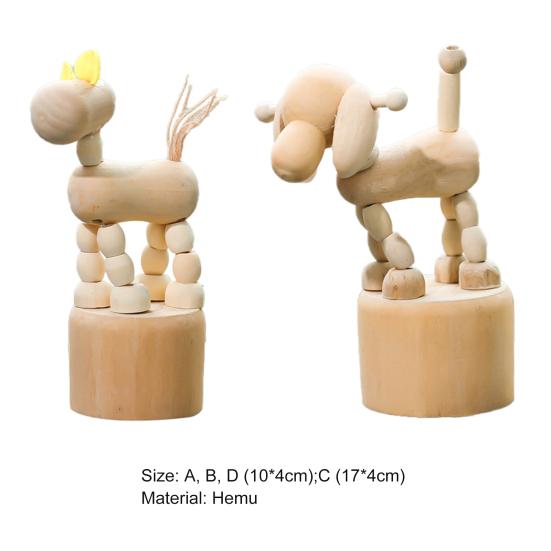 Eye-catching Artwork Figurine Individual Wooden Photo Props Handicraft Statue Home Decoration