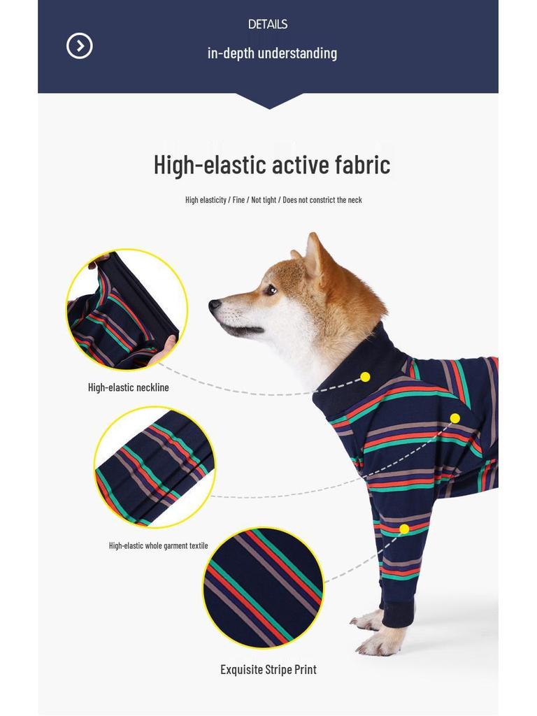 Full Coverage Elastic Dog Pajamas - Anti-Lick and Anti-Mosquito Suit for Large Dogs