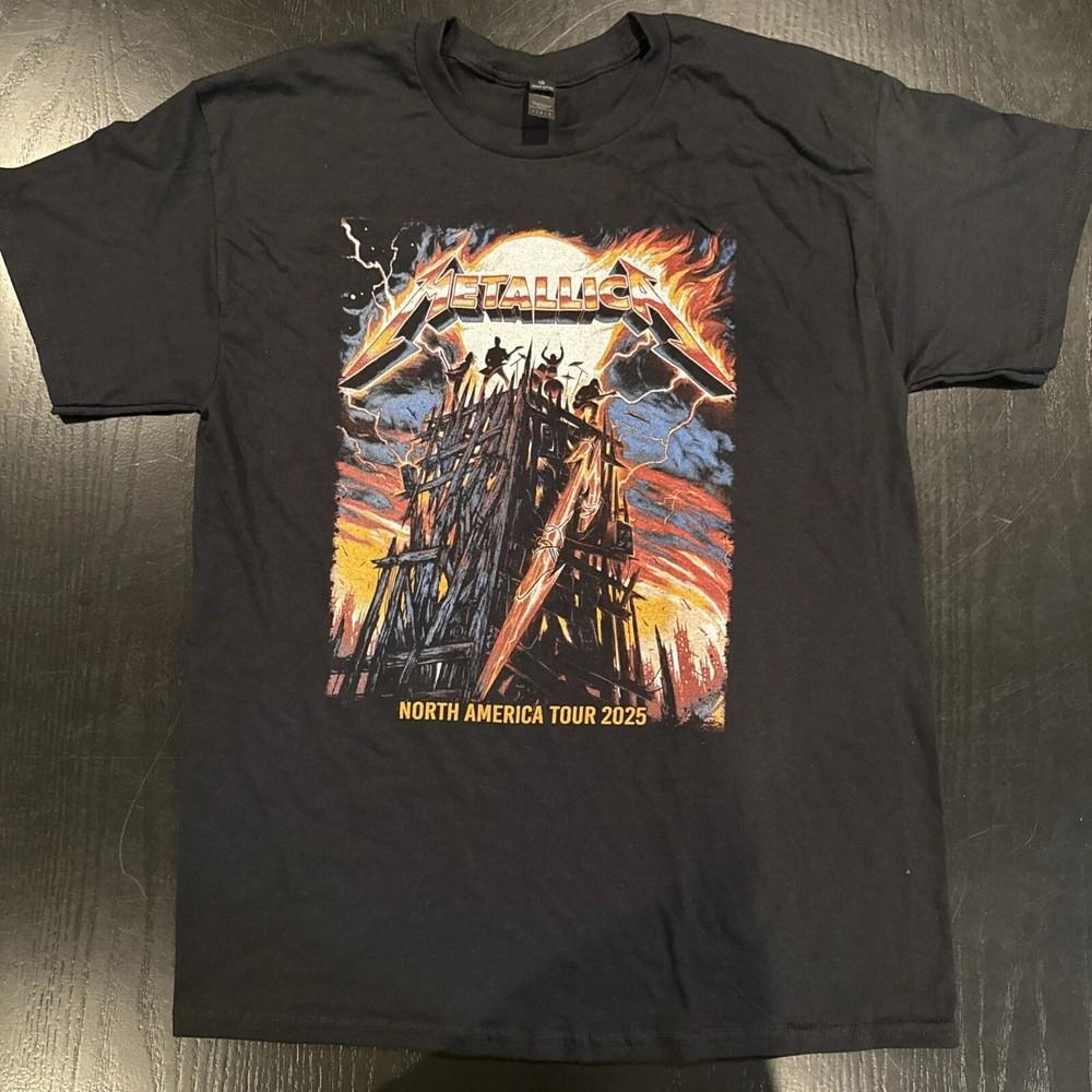 Metallica M72 World Tour 2025  Rock Band Graphic Black S–4XL Reprint Unisex T-Shirt S
