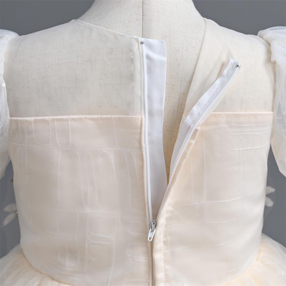 New Summer Girls' Sequin Mesh Princess Piano Performance Dress - Long Evening Gown