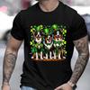 T-shirt for Men Border Collie Dog Family St Patrick's Day Irish Leprechaun Clover Summer Tshirts Short Sleeve Men's Tee Tops Y2k