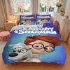Mr Peabody Sherman Print 3Pcs Bedding Set,Duvet Cover with 2 Bedro,Pillowcase Home Birthday Gift