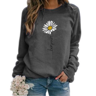 Vintage Sunflower Printed Pullovers Women Christmas Casual Loose Thin Hoodie Ladies 3d Sweatshirt