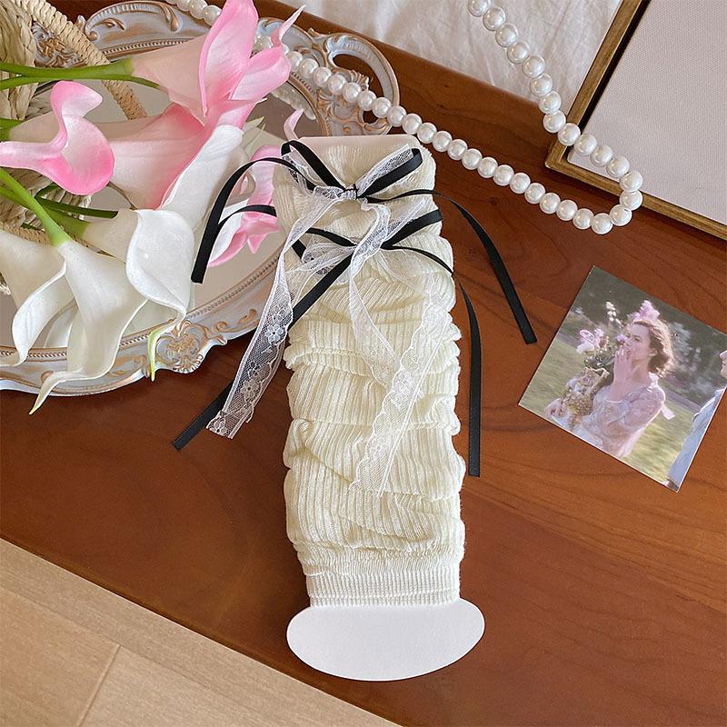 Bowknot Sleeves Bubble Socks Ballet Sleeves Thin Sweet Chic Lolita Calf Socks
