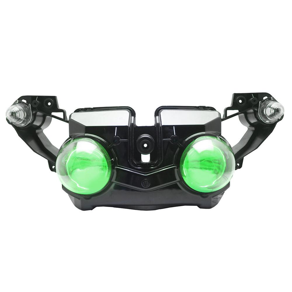

Motorcycle Headlamp LED Custom Angel Eyes HID Projector Headlight Assembly Front Head Light Lamp For YAMAHA YZF R1 2009-2011 зелений