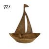 Seasonal Flower Container Rustic Iron Sailboat Planter, Metal Nautical Flowerpot for Succulents Herbs, Multipurpose Courtyard Planter 3D Boat