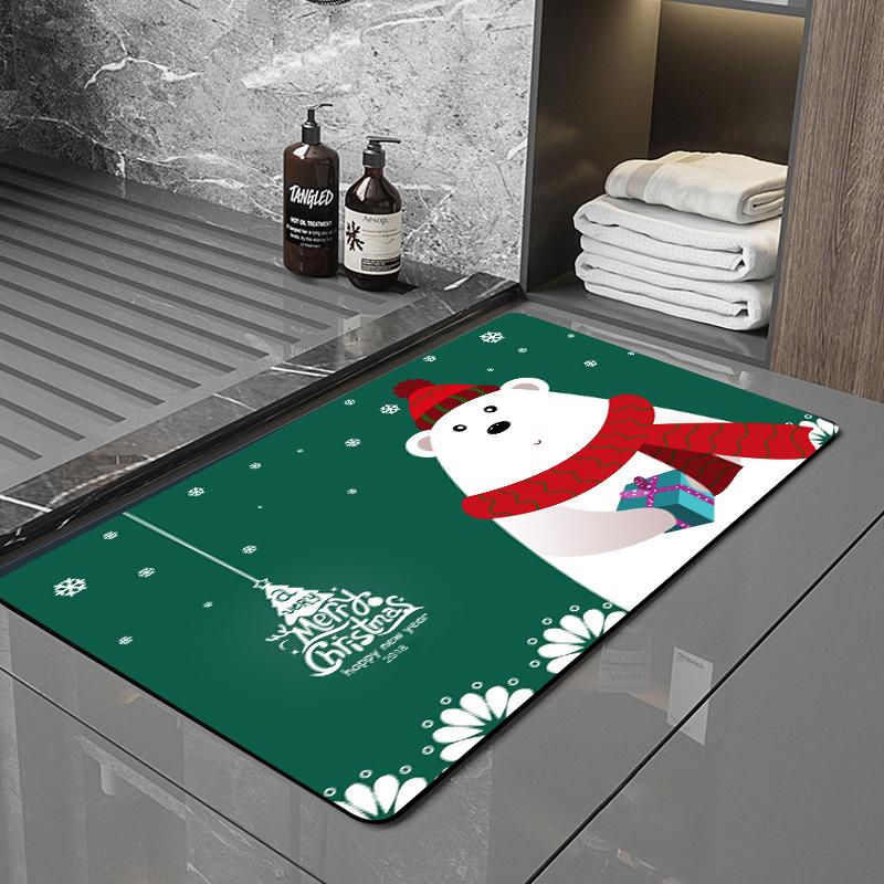 SANFAN Customizable Christmas Multipurpose Floor Mat Doorway Bath Mat Kitchen Mat
