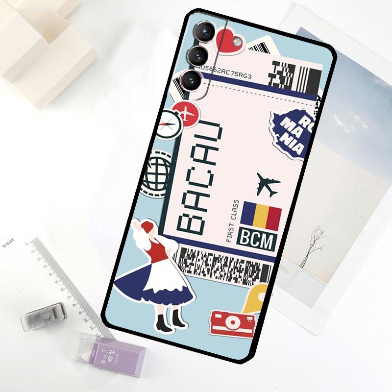 

BOARDING PASS Traveltickets Phone Case For Samsung Galaxy S25 S24 S23 S22 S21 S20 S26 Ultra S10 Plus S23 FE S25 FE Cover Galaxy S21
