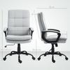Linen-Look Double-Padded Office Chair - Grey