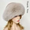 Real Fur Dome Hats for Women Natural Fox Mink Fur Cap Winter Luxury Warm Fashion Snow Hats