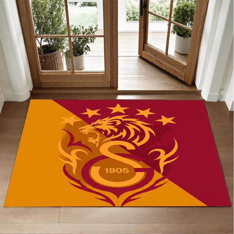 Galatasaray FC Design Crystal Velvet Rug Soft Decorative Mat for Bedroom Entrance