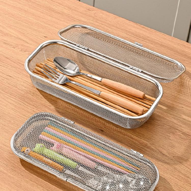 Reusable Dishwasher Organizer Dishwasher Cutlery Basket Stainless Steel Texture Dishwasher Utensils Holder Quick Drying