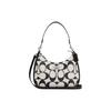 Teri 29 Logo Hardware Classic Monogram Zipper Closure Canvas And Leather Tote Bag Women Tote Bags Silver Chalk CP065-SVCAH