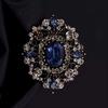 European and American court retro brooch high-end female luxury crystal badge trendy personality temperament pin coat corsage accessories