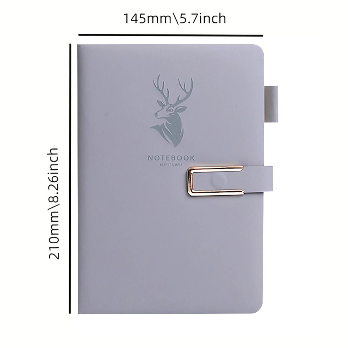 

360 страниц, пряжка из синтетической кожи премиум-класса, мягкий блокнот формата А5 из синтетической кожи, подходит для дома, офиса и учебы 360 Pages светло-серый